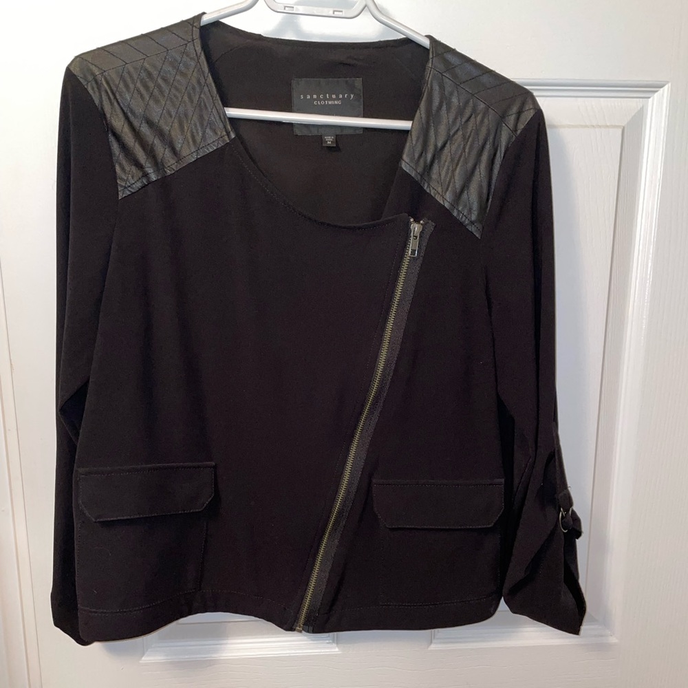 Sanctuary Jacket with leather detail